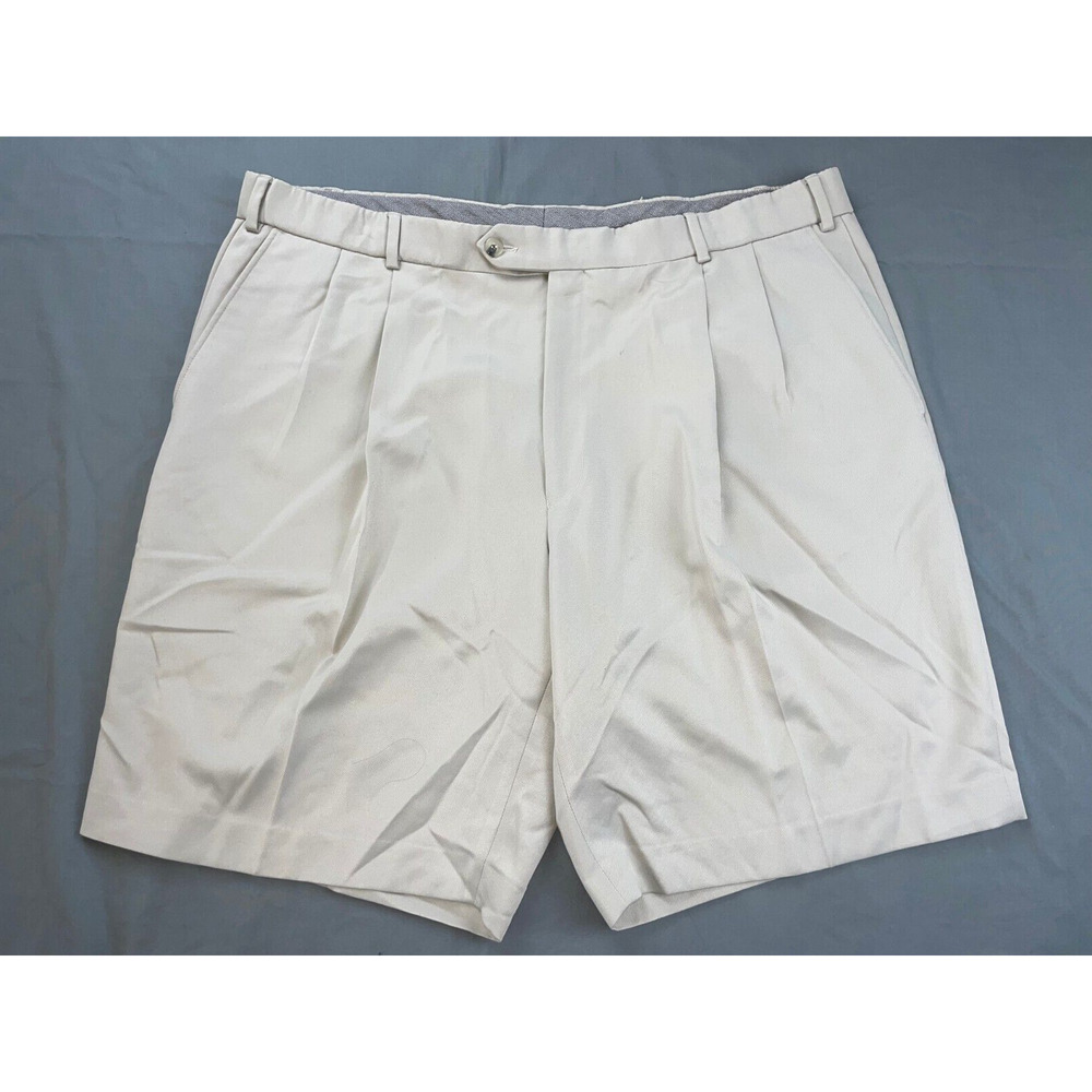 Ballin Relax Comfort "EZE" Washable Double Pleat Microfiber Chino Shorts. 40 EUC